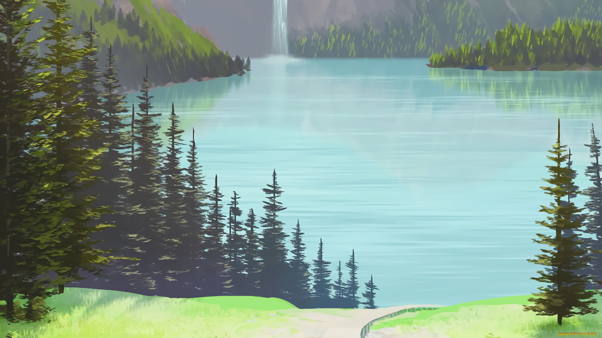 рисунок у озера